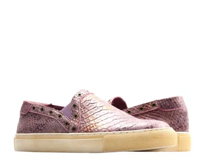 Chocolat Blu Neve Purple Gold Snake Print Leather Women's Slip-on Sneaker