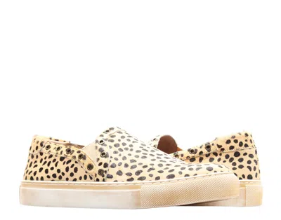 Chocolat Blu Noella Tan Leopard Calf Hair Women's Slip-on Sneaker
