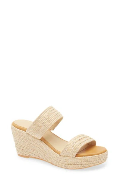Chocolat Blu Platform Wedge Sandal In Natural Raffia
