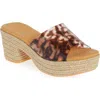 Chocolat Blu Vinna Platform Slide Sandal In Leopard Vinyl
