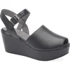 Chocolat Blu Wagga Platform Wedge Sandal In Black