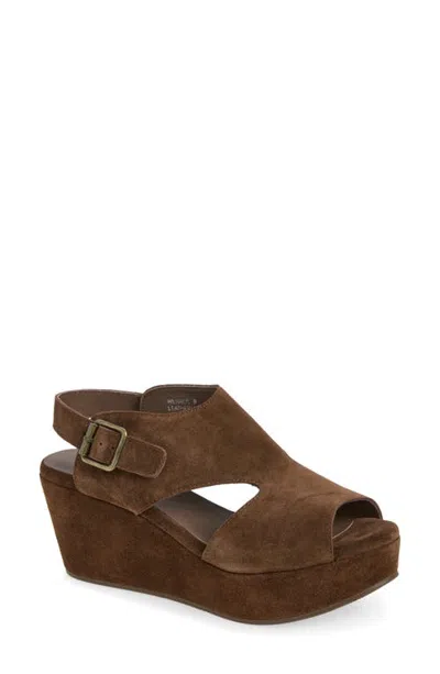 Chocolat Blu Werner Leather Wedge Sandal In Multi