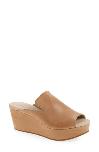 Chocolat Blu Whisper Platform Wedge Sandal In Sand Leather