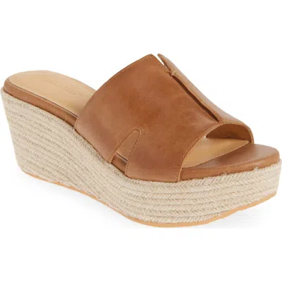 Chocolat Blu Willena Espadrille Platform Sandal In Camel Leather