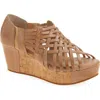 Chocolat Blu Winix Strappy Platform Wedge Sandal In Sand Leather