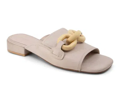 Chocolat Blu Women's Bell Leather Sandal In White Sand