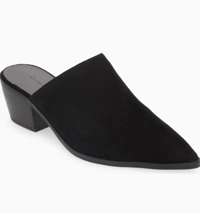 CHOCOLAT BLU WOMEN'S CELLIA POINTED TOE MULE IN BLACK SUEDE