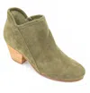 Chocolat Blu Women Dalia Heeled Bootie In Military Green Suede In Animal Print