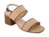 Chocolat Blu Women Darla Double Strap Block Sandal In Natural Raffia In Multi