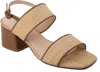 Chocolat Blu Women Darla Double Strap Block Sandal In Natural Raffia In Multi