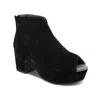Chocolat Blu Gabe Open Toe Platform Bootie In Black