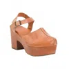 Chocolat Blu Women Gabrielle Heeled Mules In Camel Leather In Brown