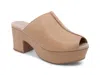 Chocolat Blu Women's Gadis Platform Slides In Taupe Leather In Neutral
