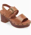 Chocolat Blu Women Garland Slingback Platform Sandal In Whiskey Leather In Multi