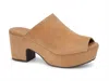 Chocolat Blu Women Garnnet Platform Sandal In Tan Suede In Multi