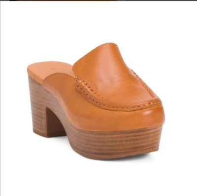 Chocolat Blu Women's Gem Heeled Mules In Cognac In Green