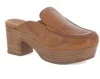Chocolat Blu Women Gemm Platform Clog In Cognac Leather In Brown
