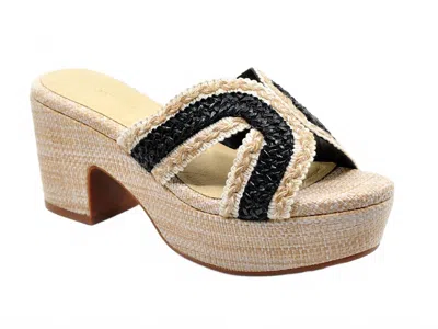 Chocolat Blu Women's Gen Raffia In Black/beige In Multi