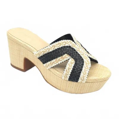 Chocolat Blu Women's Gen Sandal In Black Raffia