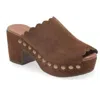 Chocolat Blu Women Genessis Studded Clog In Chocolate Suede In Multi