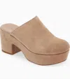 Chocolat Blu Women Ginette Platform Clog In Latte Suede In Brown