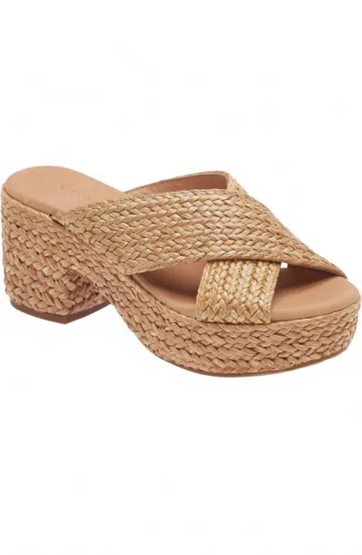 Chocolat Blu Women's Gio Block Heel In Natural Raffia