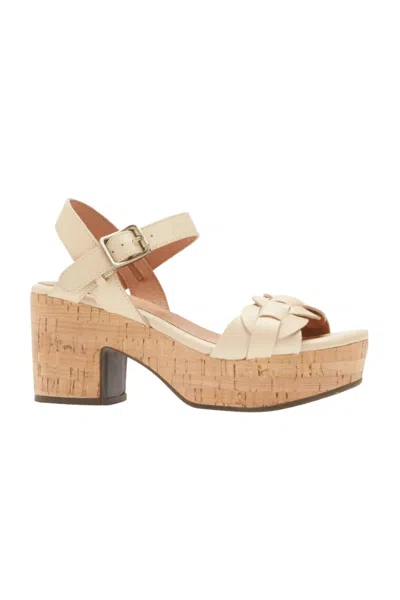 Chocolat Blu Women Glenda Platform Sandal In Cream Leather In Burgundy