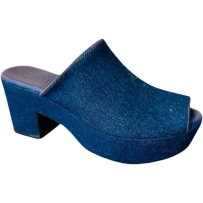 Chocolat Blu Women's Gwyn Platform Mules In Denim Linen In Blue