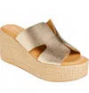 Chocolat Blu Jamie Platform Wedge Sandal In Gold