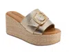 Chocolat Blu Jana Platform Wedge Slide Sandal In Gold