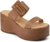 Chocolat Blu Women's Kaira Wedge In Camel Leather In Multi