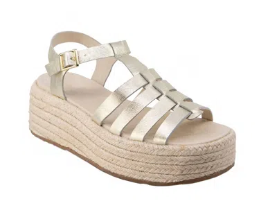 Chocolat Blu Women's Lark Platform Sandal In Gold Leather