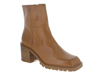 Chocolat Blu Women's Navi Over The Ankle Boot In Tan Leather In Brown