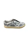 Chocolat Blu Women Nissa Slip On Shoes In Grey Embossed Snake In Multi