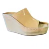 Chocolat Blu Women's Pearl Platform Wedge Sandals In Nude Patent In Nude