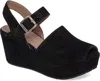 Chocolat Blu Wagga Platform Wedge Sandal In Black