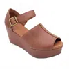 Chocolat Blu Wagga Platform Wedge Sandal In Brown