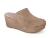 Chocolat Blu Women Yoma Clog Slide In Taupe Suede In Brown