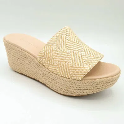 Chocolat Blu Women's Yvon Wedge Slide In Natural Combo Raffia In Neutral