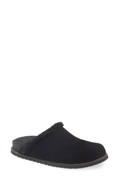 Chocolat Blu Yaro Faux Shearling Trim Muele In Black