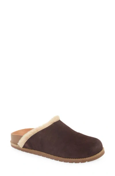 Chocolat Blu Yaro Faux Shearling Trim Muele In Brown