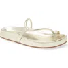 Chocolat Blu Zina Slide Sandal In Gold Leather