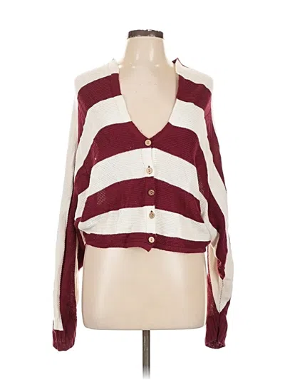 Pre-owned Chocolate Cardigan Sweater In Burgundy