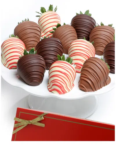 Chocolate Covered Company 12 Elegant Red Belgian Chocolate Classic Berries