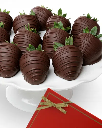 Chocolate Covered Company 12pc All Dark Belgian Chocolate Strawberries