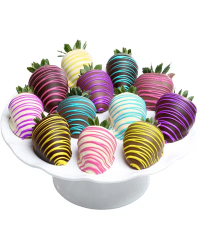 Chocolate Covered Company 12pc Spring Colors Belgian Chocolate Strawberries
