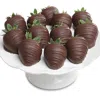 Chocolate Covered Company 12pc All Dark Belgian Chocolate Strawberries
