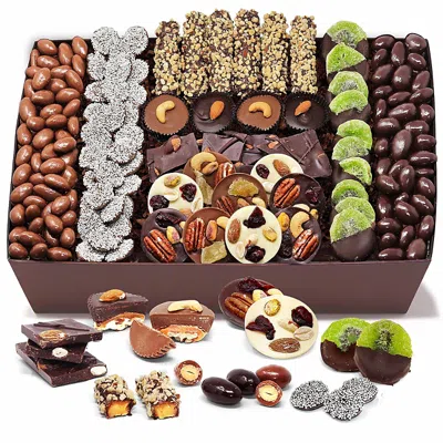 Chocolate Covered Company Premium Belgian Chocolate Covered Caramel, Nut And Fruit Tray In Brown