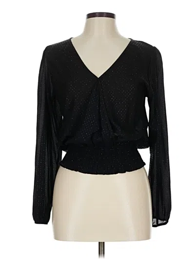 Pre-owned Chocolate Long Sleeve Blouse In Black