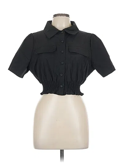 Pre-owned Chocolate Short Sleeve Blouse In Black